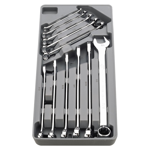 11 Piece SAE Long Pattern Combination Wrench Set